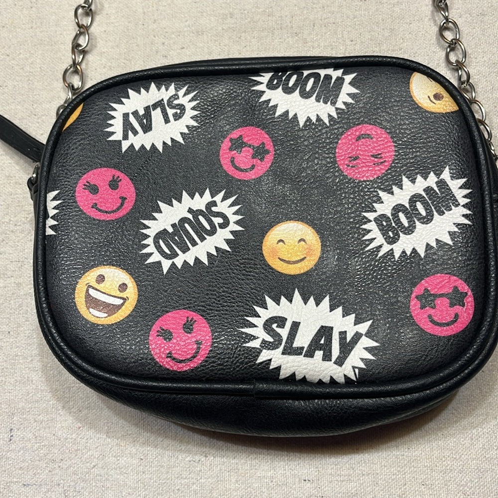 Trendy Emoji Black Crossbody Bag - Picture 5 of 15